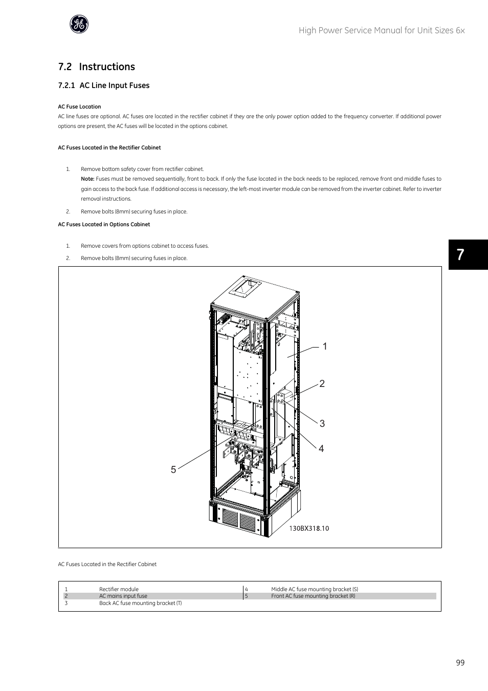 2 instructions, High power service manual for unit sizes 6x | GE Industrial Solutions AF-600 FP High Power Unit Sizes 6x User Manual | Page 100 / 138