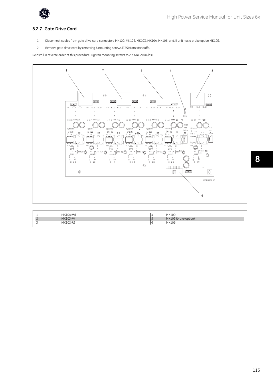 High power service manual for unit sizes 6x, 7 gate drive card | GE Industrial Solutions AF-600 FP High Power Unit Sizes 6x User Manual | Page 116 / 138
