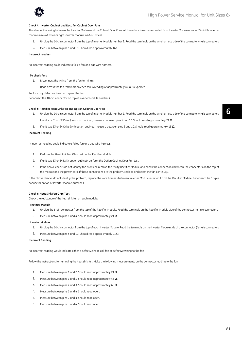High power service manual for unit sizes 6x | GE Industrial Solutions AF-600 FP High Power Unit Sizes 6x User Manual | Page 82 / 138