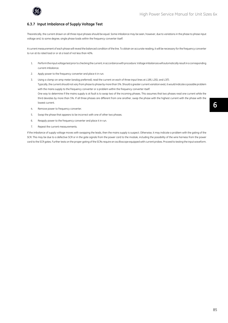 High power service manual for unit sizes 6x | GE Industrial Solutions AF-600 FP High Power Unit Sizes 6x User Manual | Page 86 / 138