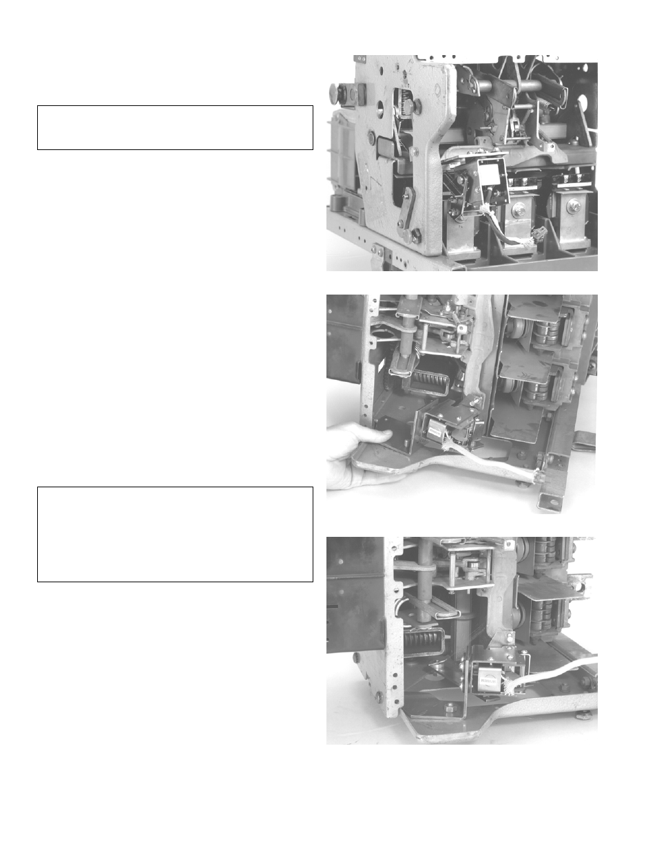 Installing the flux shifter, Flux shifter installation, 225–800 a breakers, Flux shifter installation, 1600 a breakers | Reset, Linkage assembly | GE Industrial Solutions ProTrip Conversion Kits K-225, K-600, K-800, K-1600 User Manual | Page 14 / 24