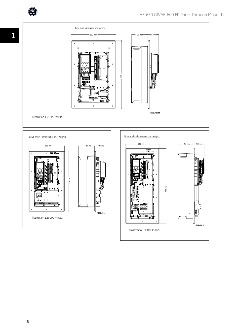 GE Industrial Solutions AF-600 FP Panel Through Mount Kit User Manual | Page 9 / 12