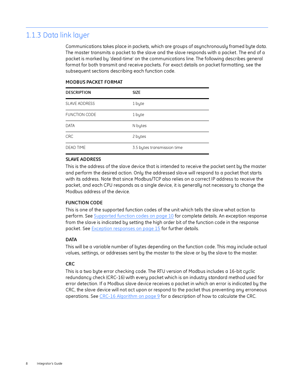 3 data link layer | GE Industrial Solutions Entellisys Integrator’s Guide User Manual | Page 8 / 65