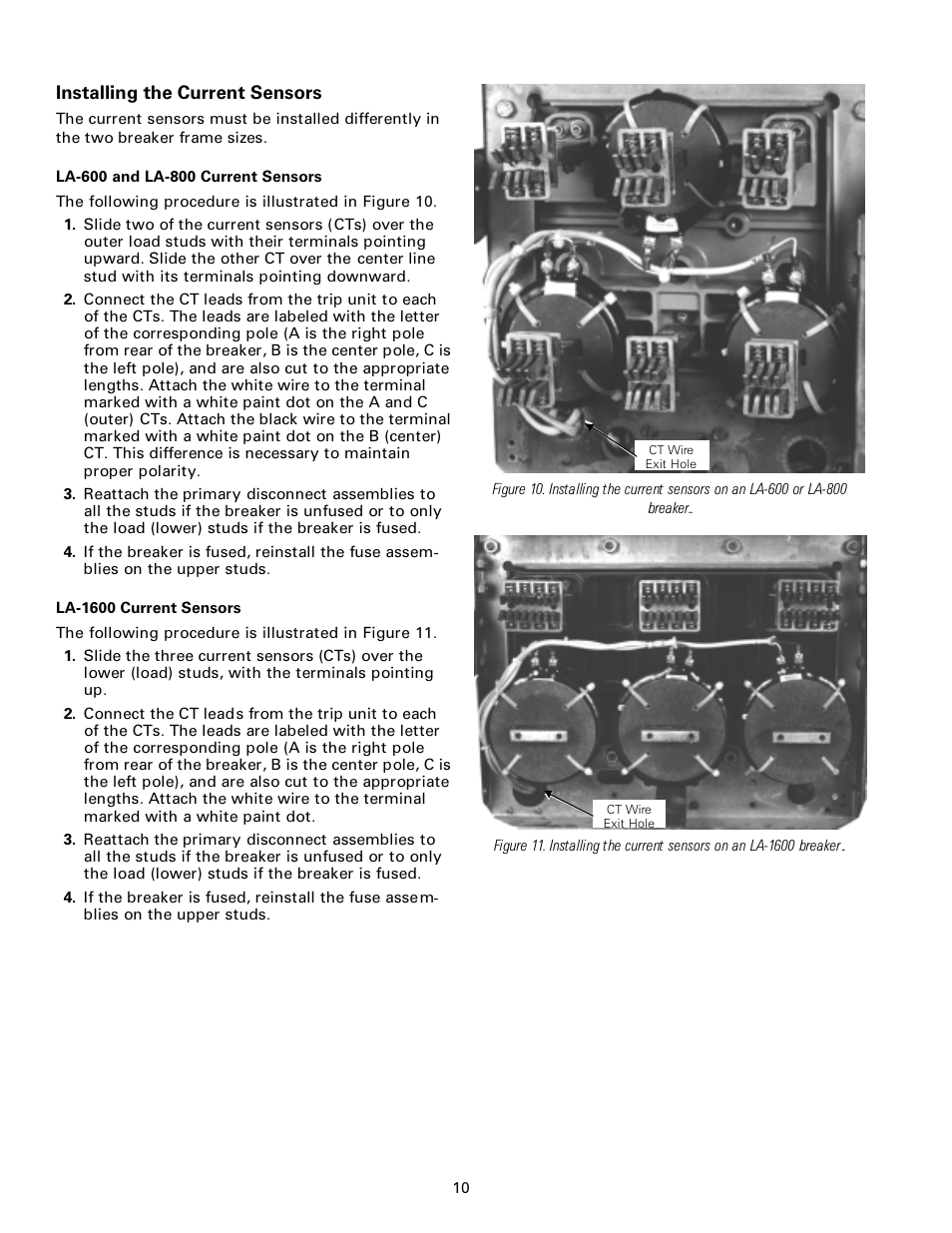 GE Industrial Solutions ProTrip Conversion Kits LA-600, LA-800, and LA-1600 User Manual | Page 10 / 16