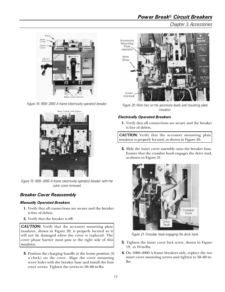 Power break, Circuit breakers chapter 3. accessories | GE Industrial Solutions Power Break I 800-2000 Frames 240-600 VAC User Manual | Page 17 / 28