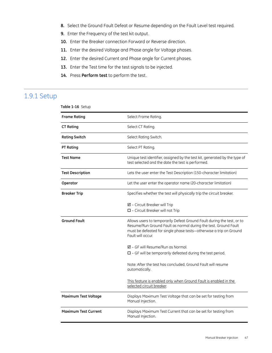 1 setup | GE Industrial Solutions Entellisys 4.0 System Test Kit User Manual User Manual | Page 47 / 66