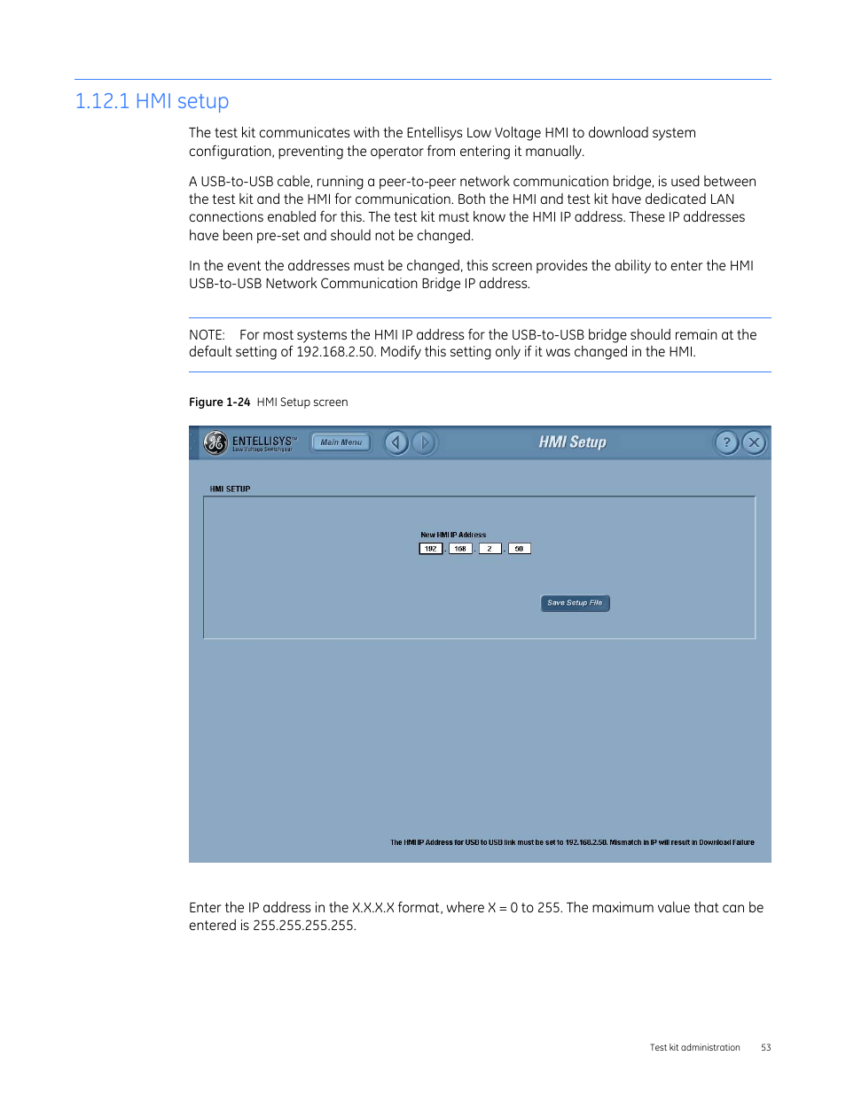1 hmi setup | GE Industrial Solutions Entellisys 4.0 System Test Kit User Manual User Manual | Page 53 / 66