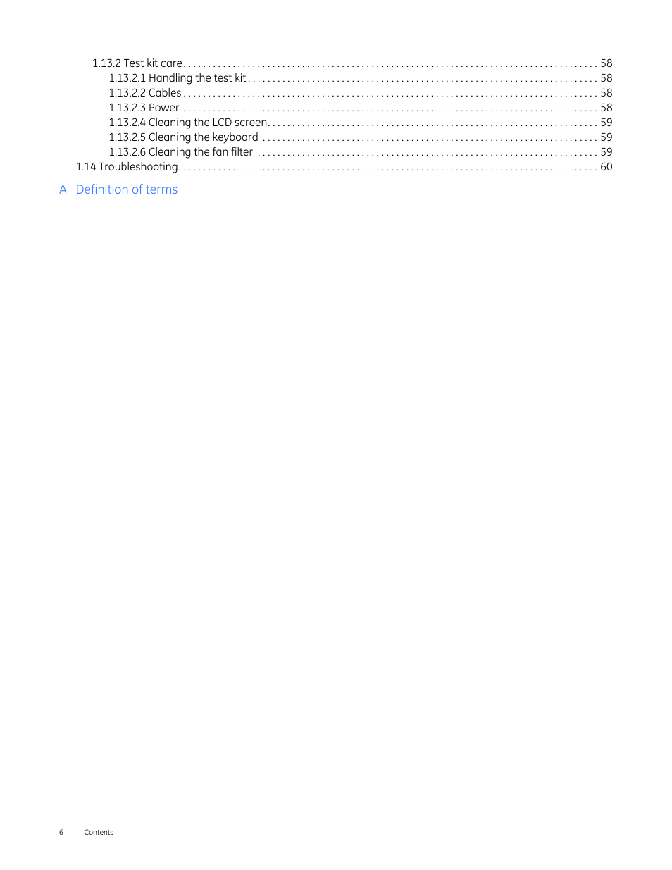14 troubleshooting 60, A definition of terms | GE Industrial Solutions Entellisys 4.0 System Test Kit User Manual User Manual | Page 6 / 66