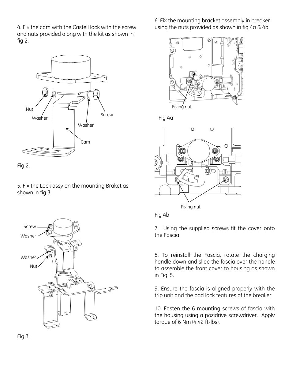 GE Industrial Solutions EntelliGuard G Castell lock Kit User Manual | Page 2 / 3
