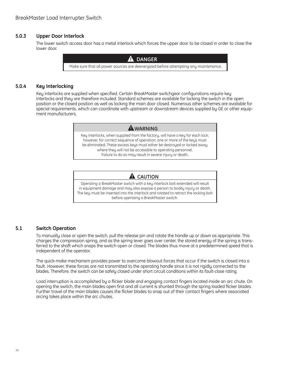 GE Industrial Solutions BreakMaster Load Interrupter Switch User Manual | Page 15 / 29