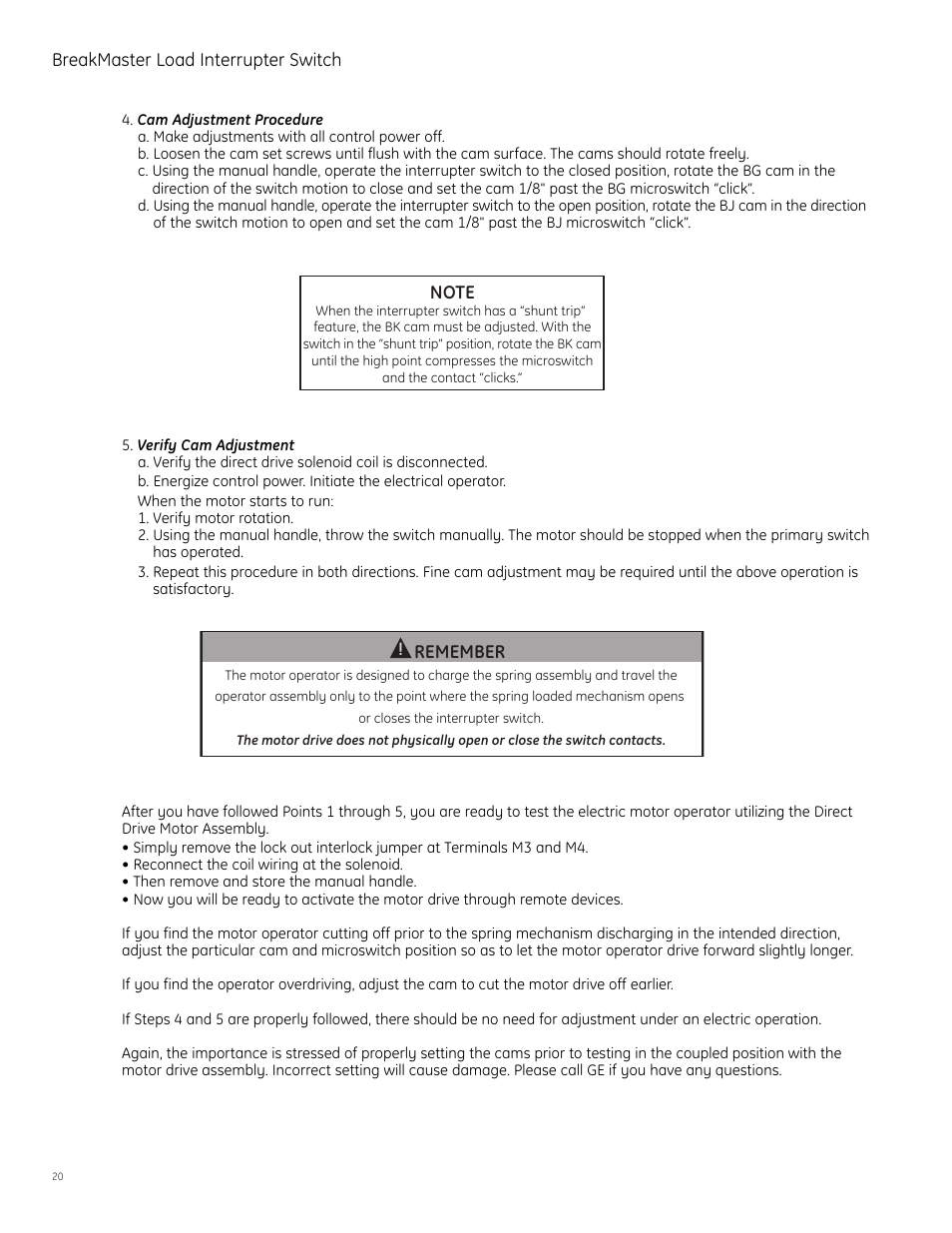 GE Industrial Solutions BreakMaster Load Interrupter Switch User Manual | Page 21 / 29
