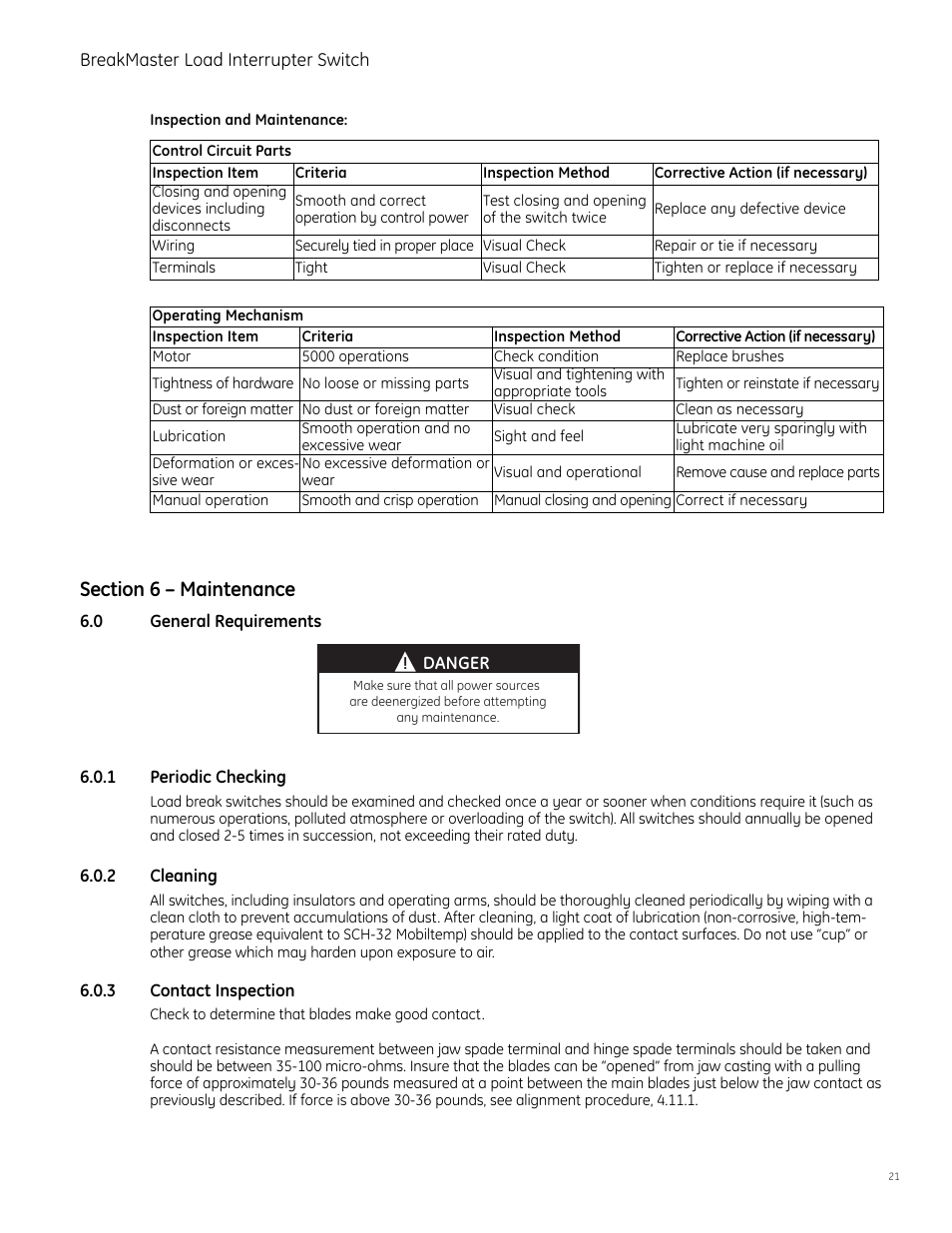GE Industrial Solutions BreakMaster Load Interrupter Switch User Manual | Page 22 / 29