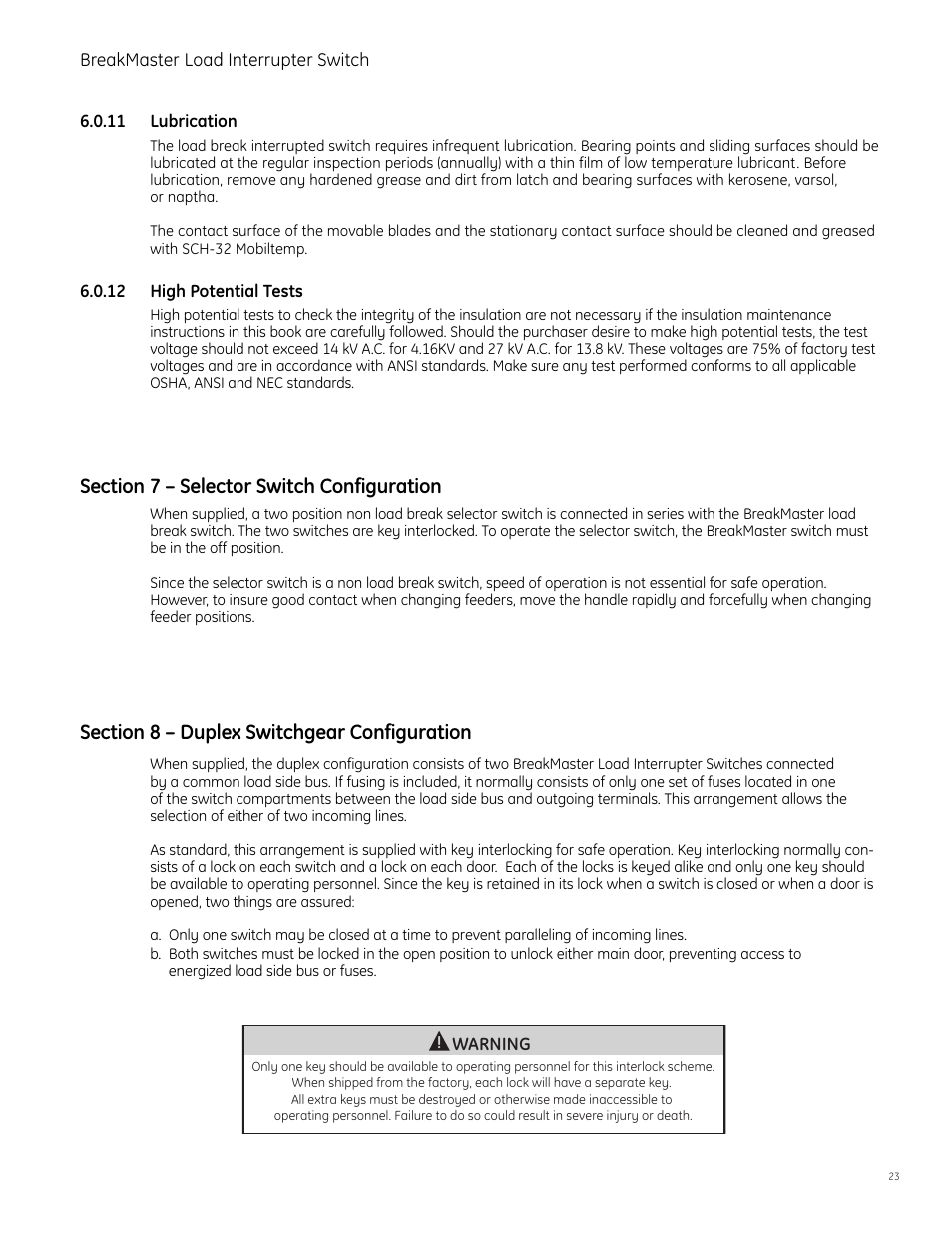 GE Industrial Solutions BreakMaster Load Interrupter Switch User Manual | Page 24 / 29