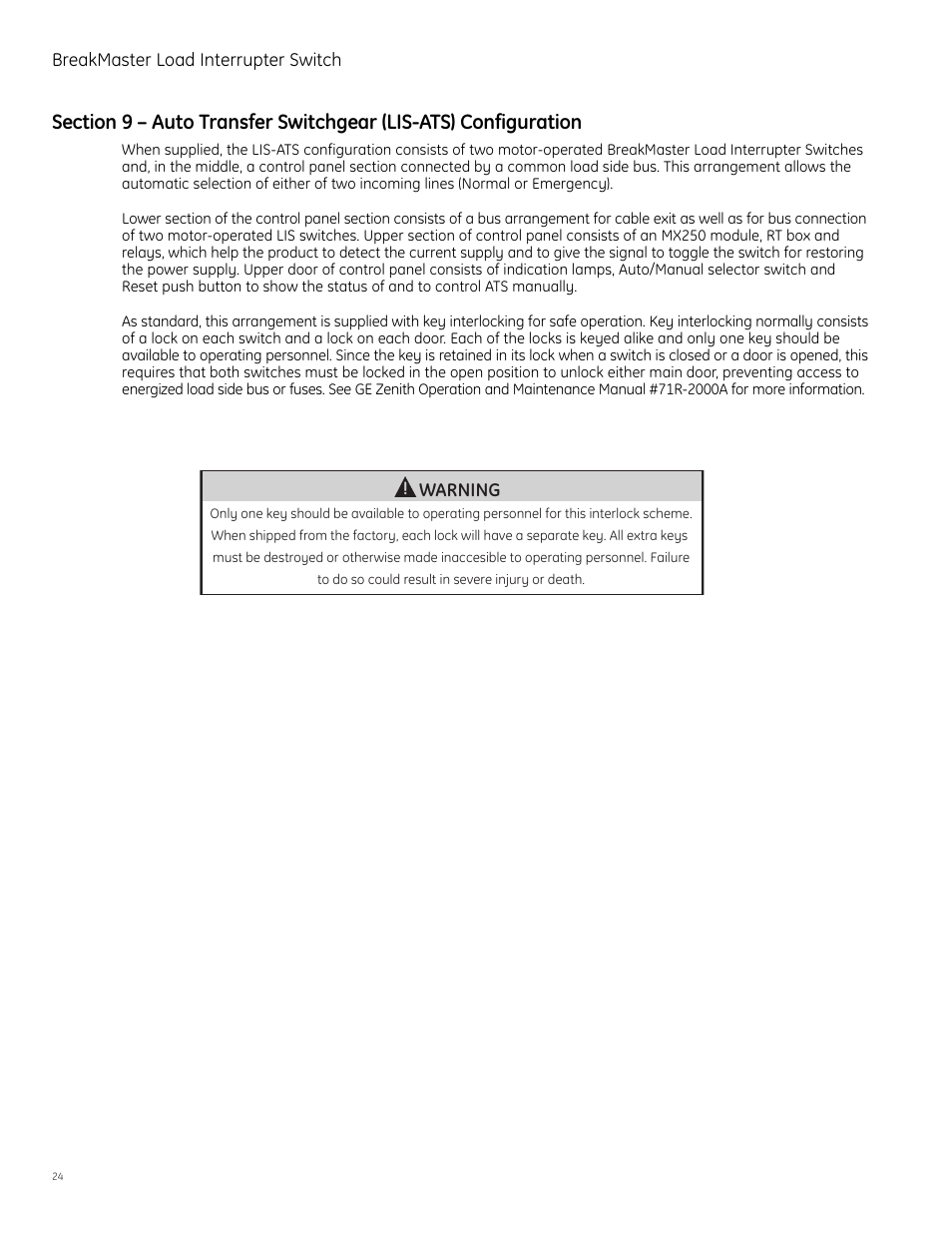 GE Industrial Solutions BreakMaster Load Interrupter Switch User Manual | Page 25 / 29