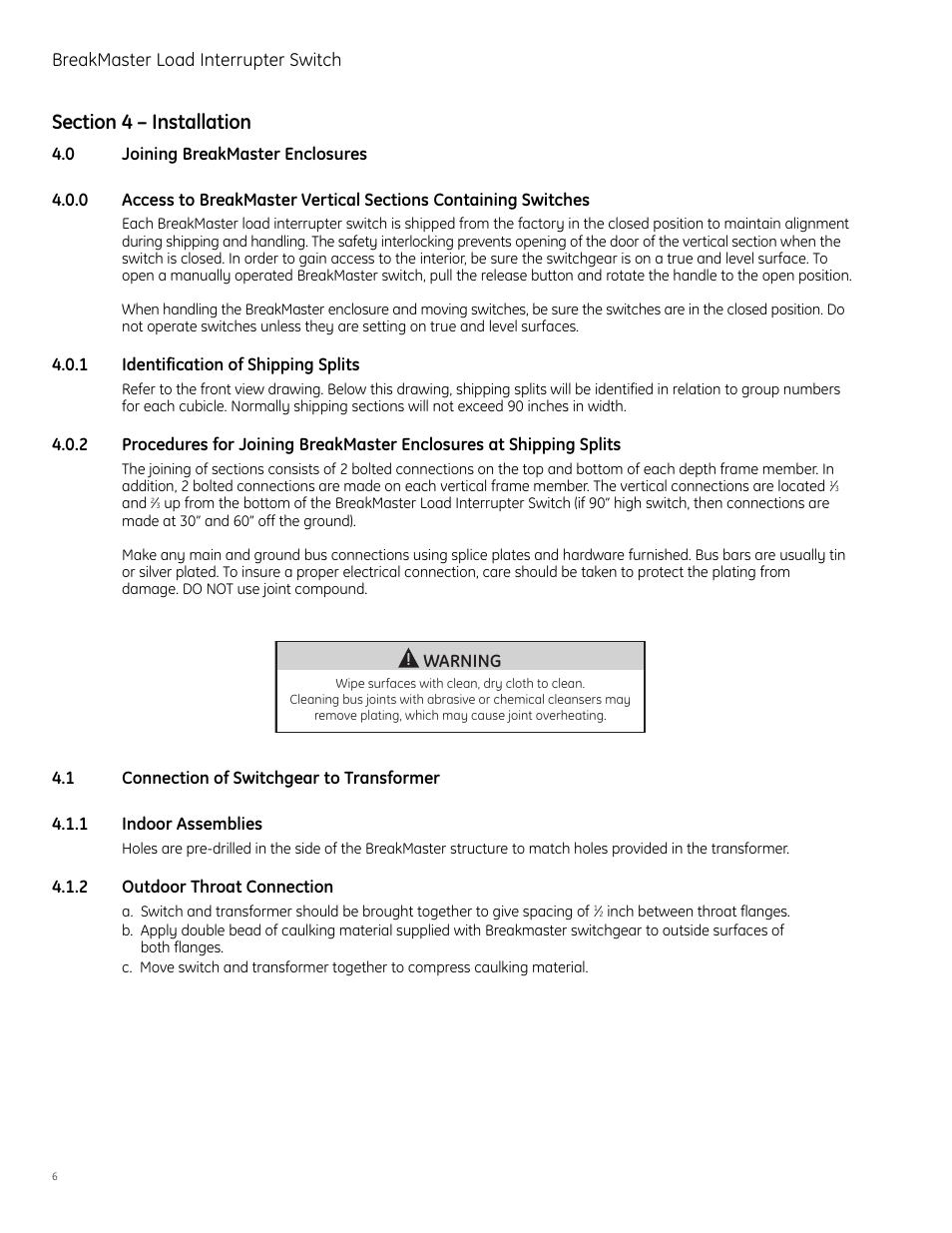 GE Industrial Solutions BreakMaster Load Interrupter Switch User Manual | Page 7 / 29
