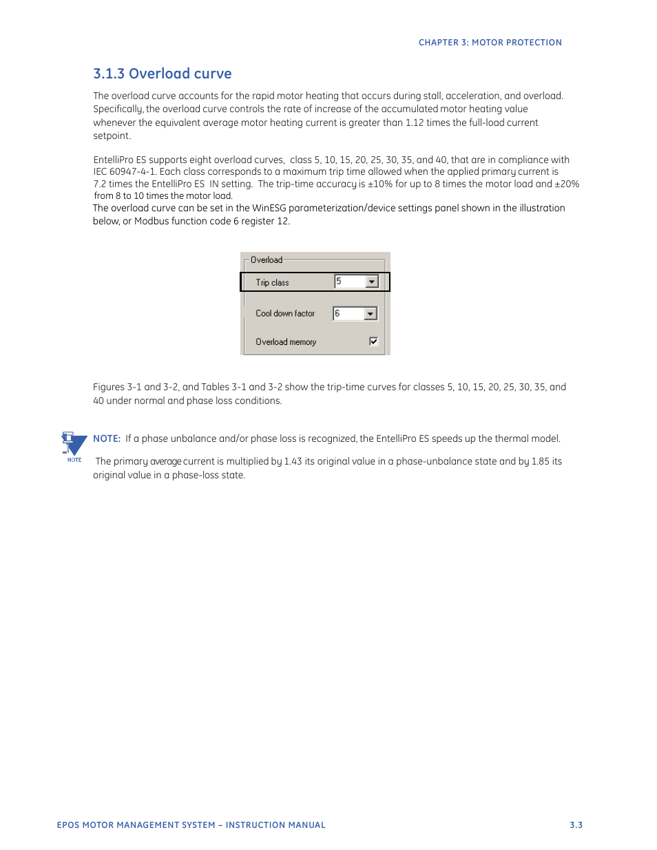 3 overload curve | GE Industrial Solutions EntelliPro ES User Manual | Page 115 / 259