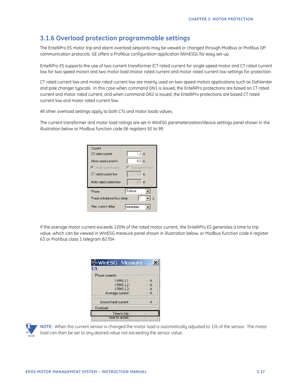 6 overload protection programmable settings | GE Industrial Solutions EntelliPro ES User Manual | Page 129 / 259