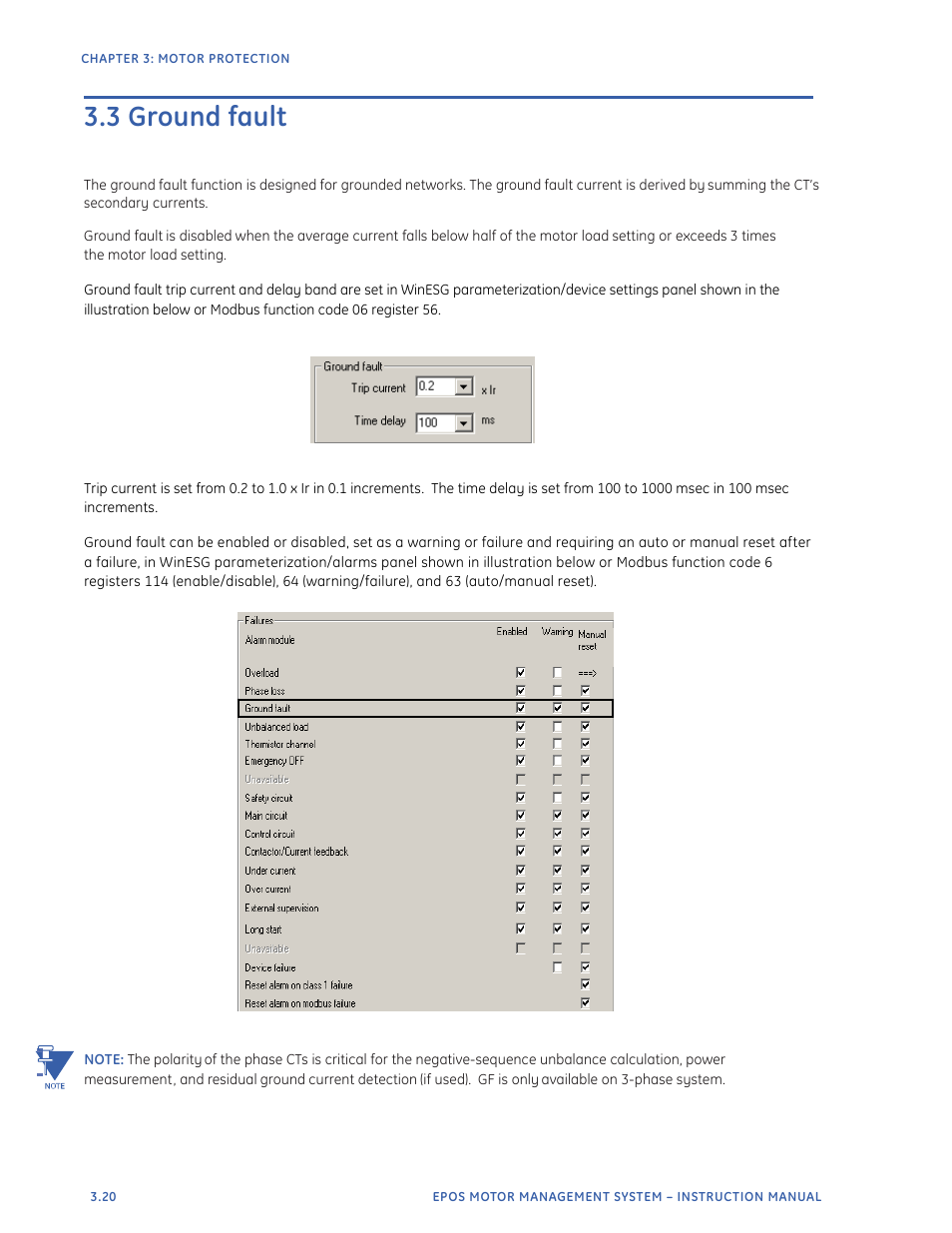 3 ground fault | GE Industrial Solutions EntelliPro ES User Manual | Page 132 / 259