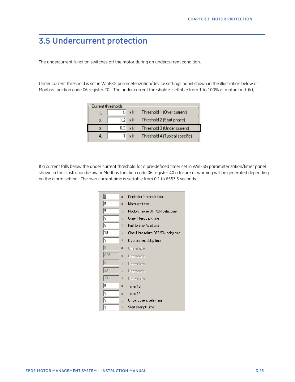 5 undercurrent protection | GE Industrial Solutions EntelliPro ES User Manual | Page 135 / 259
