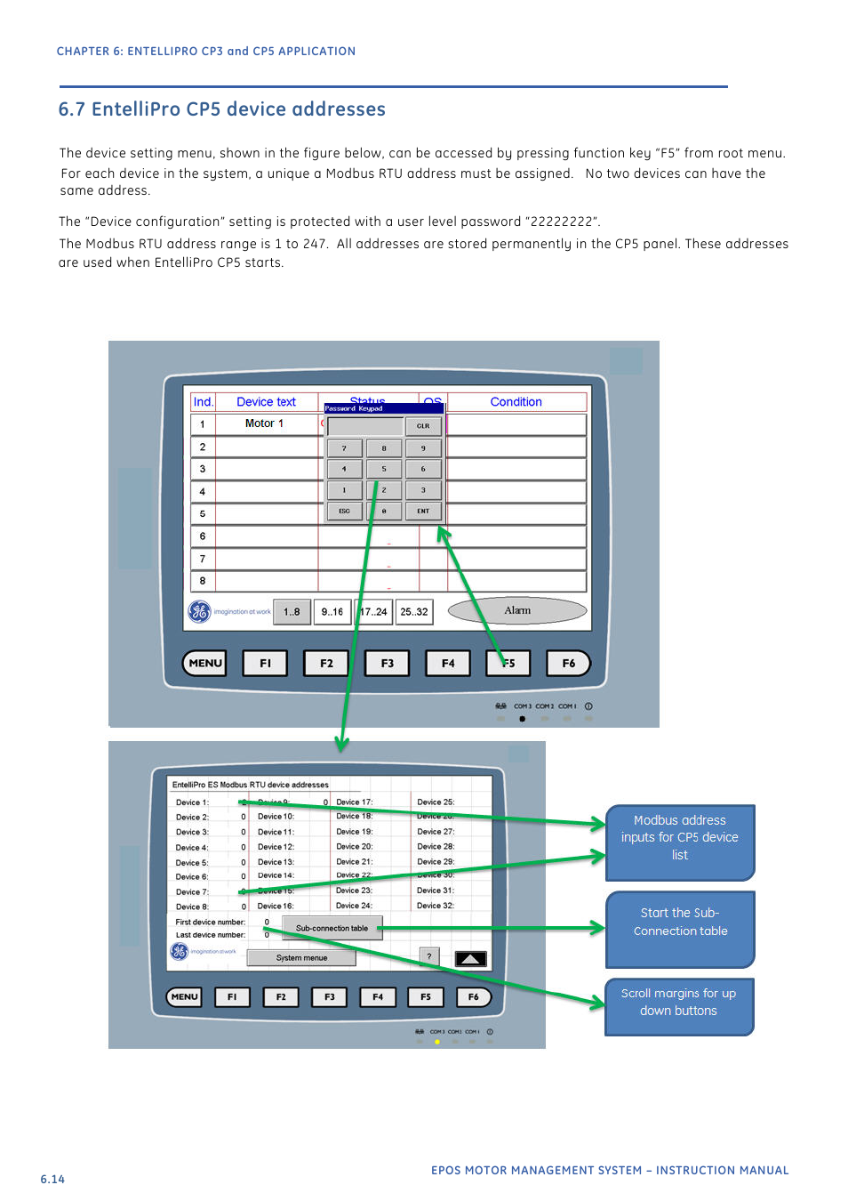 7 entellipro cp5 device addresses | GE Industrial Solutions EntelliPro ES User Manual | Page 249 / 259