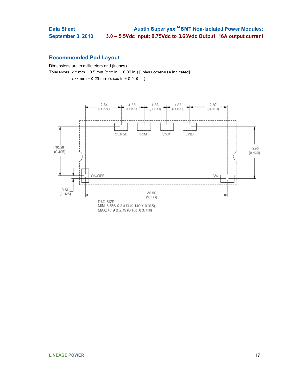 GE Industrial Solutions Austin SuperLynx SMT User Manual | Page 17 / 21