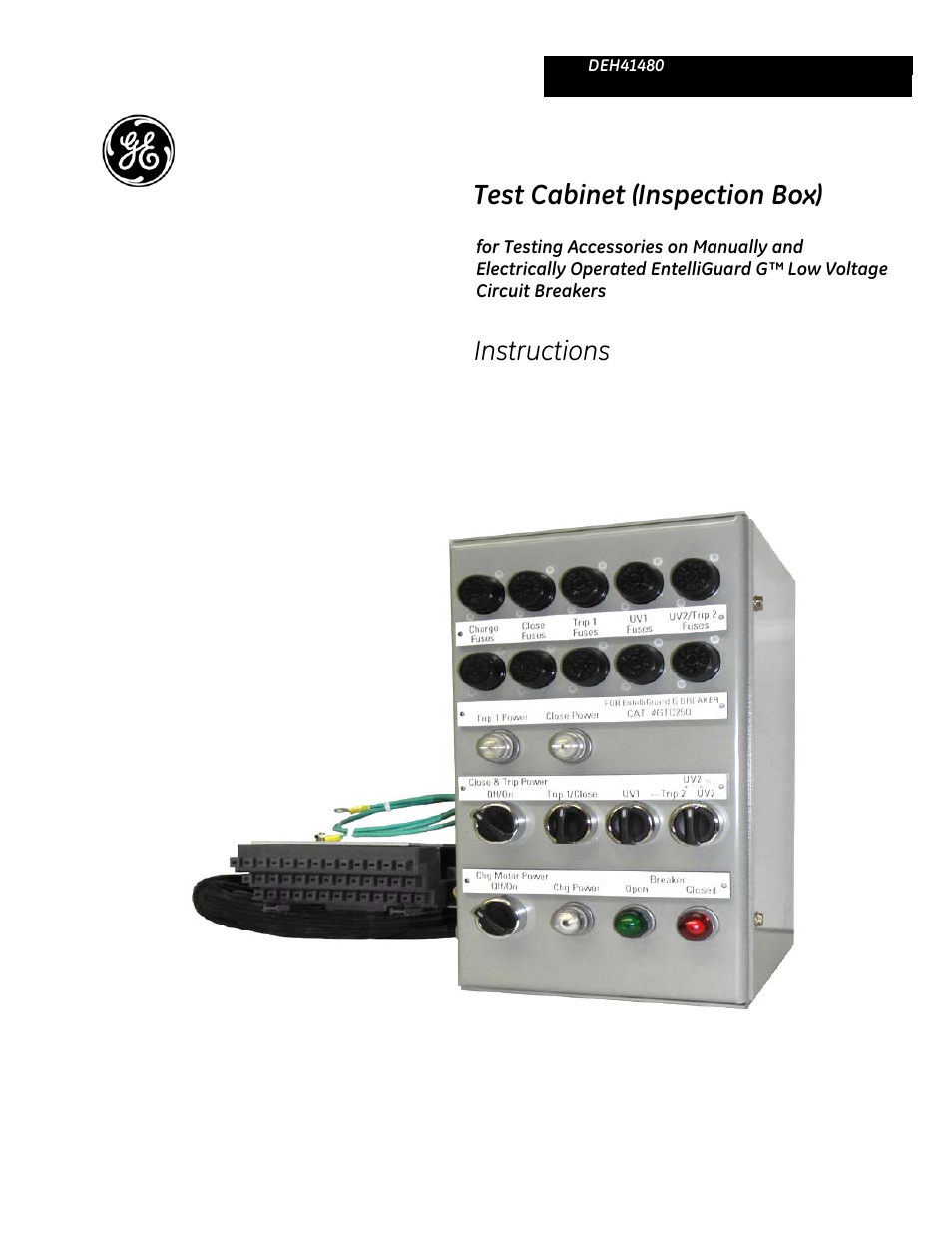 GE Industrial Solutions Test Cabinet (Inspection Box): EntelliGuard G Low Voltage User Manual | 10 pages