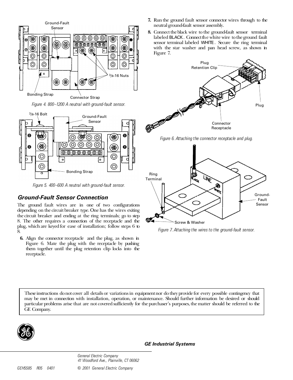 Ground-fault sensor connection | GE Industrial Solutions Spectra Series Power Panelboards ANK Neutrals (Model 2) User Manual | Page 2 / 2