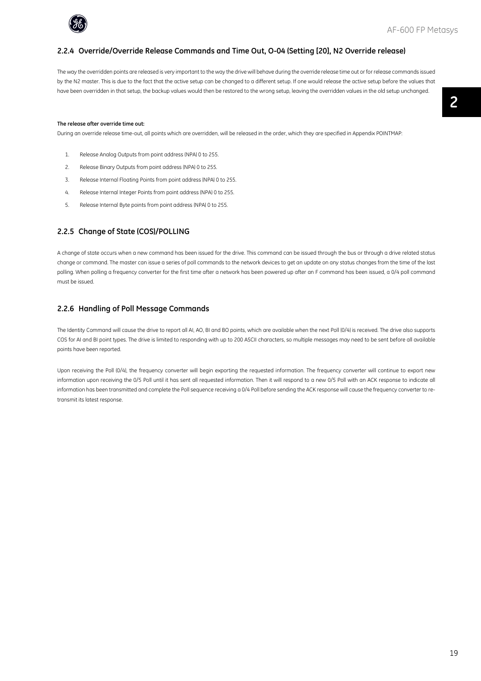 Af-600 fp metasys | GE Industrial Solutions AF-600 FP Metasys User Manual | Page 20 / 34