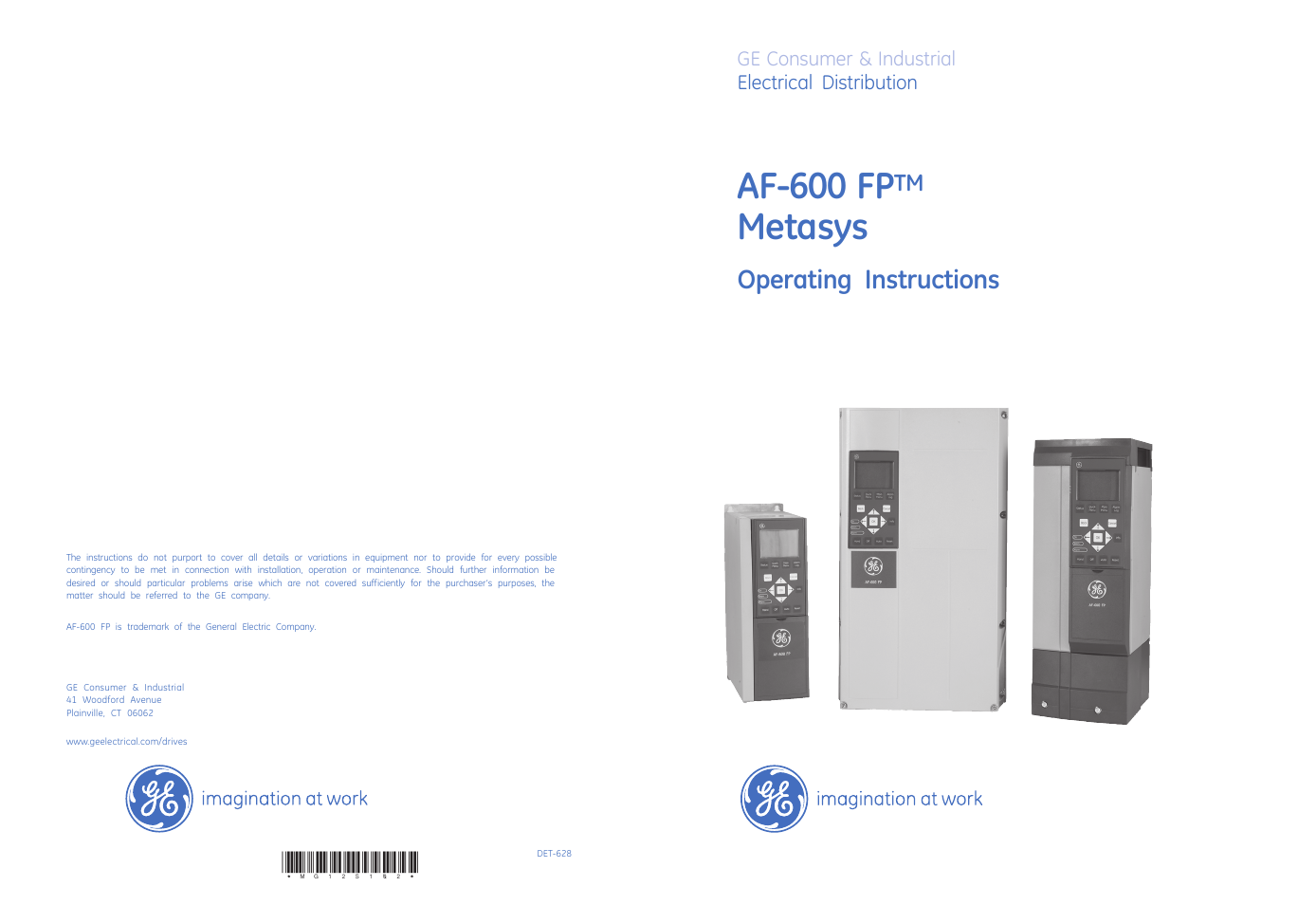 Af-600 fp, Metasys, Operating instructions | GE Industrial Solutions AF-600 FP Metasys User Manual | Page 34 / 34