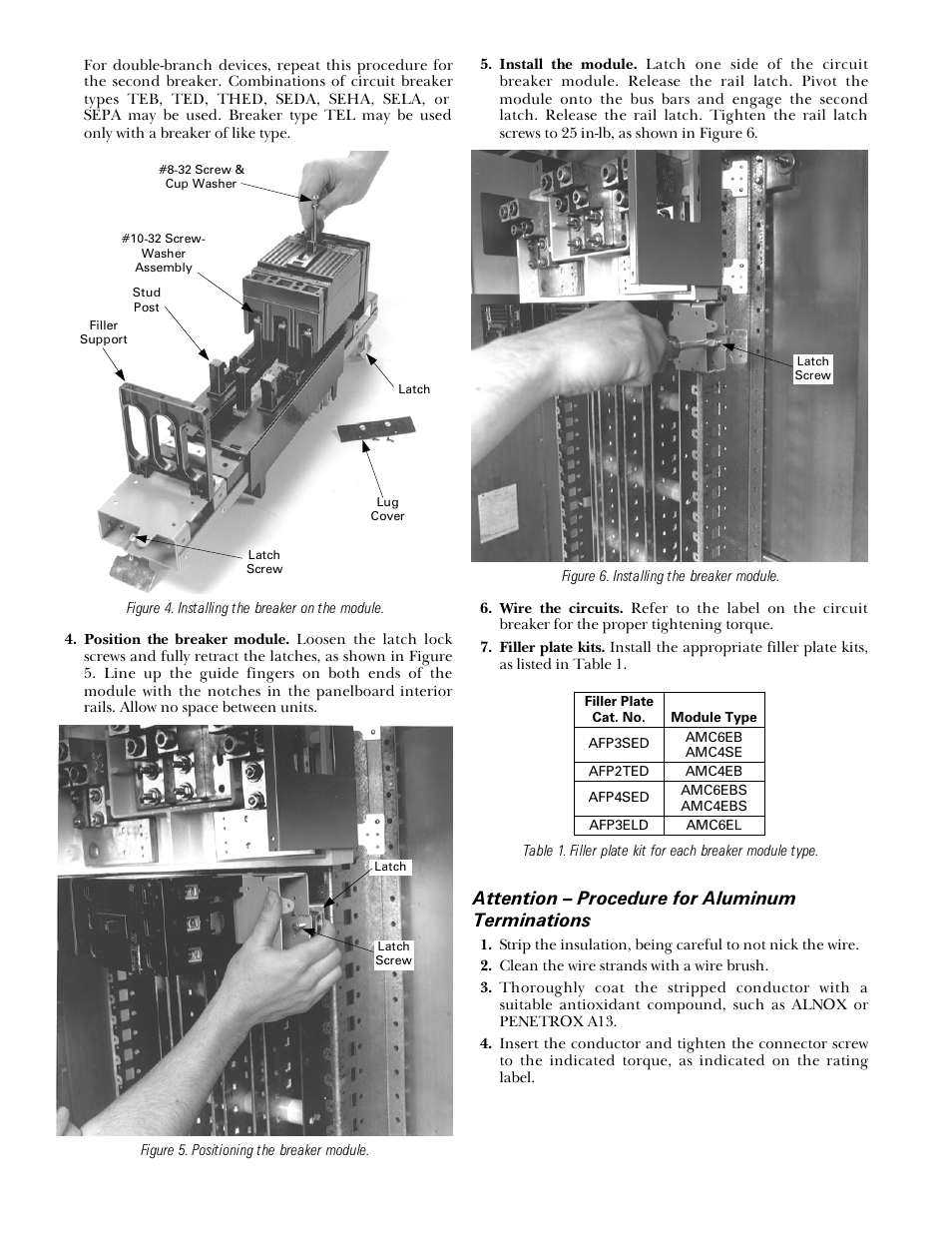 Geh-5625p2, Attention – procedure for aluminum terminations | GE Industrial Solutions Spectra Series Power Panelboards AMC6EBS, AMC4EBS, and AMC4SE User Manual | Page 2 / 4