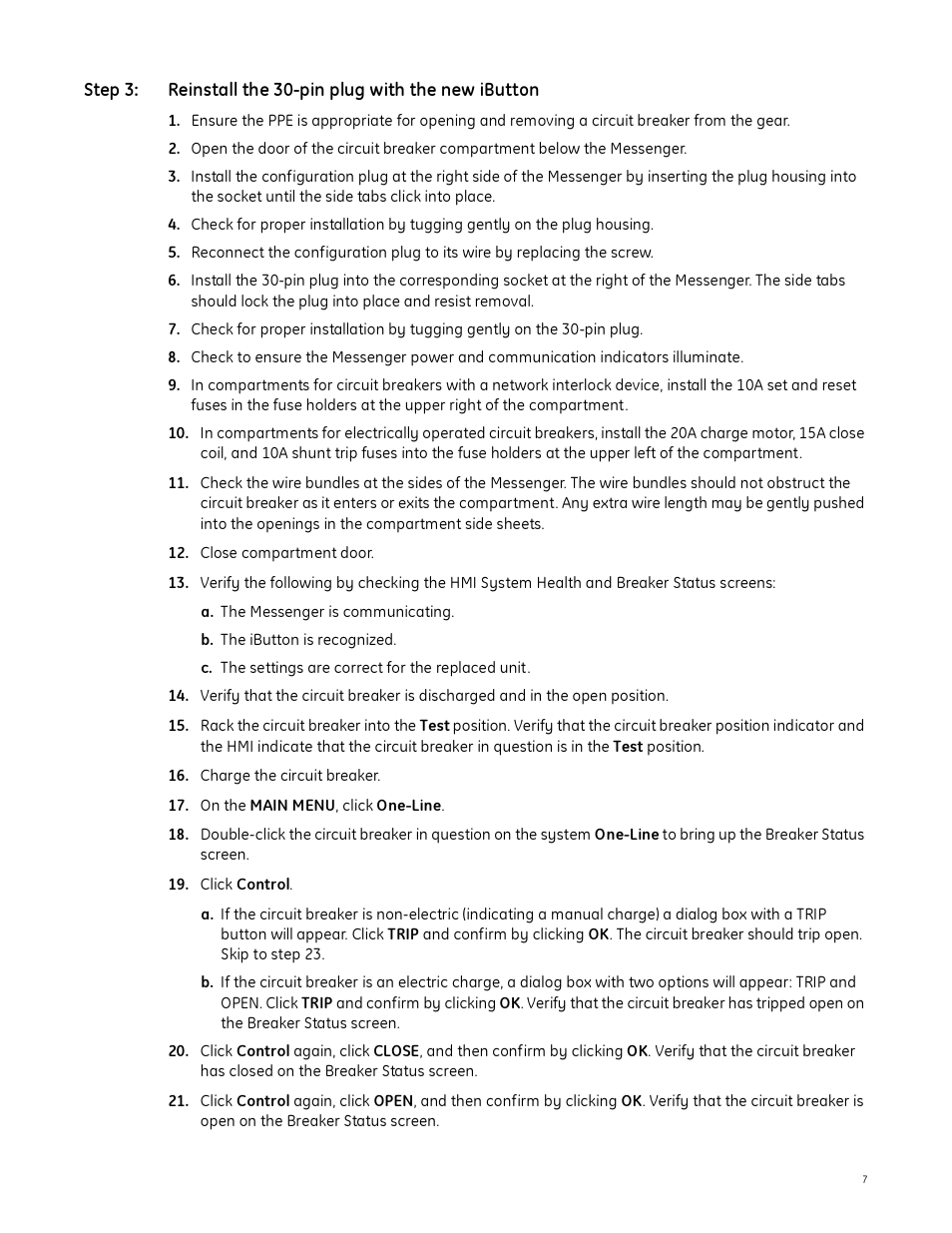 GE Industrial Solutions EntelliGuard Messenger iButton Replacement Guide User Manual | Page 7 / 9