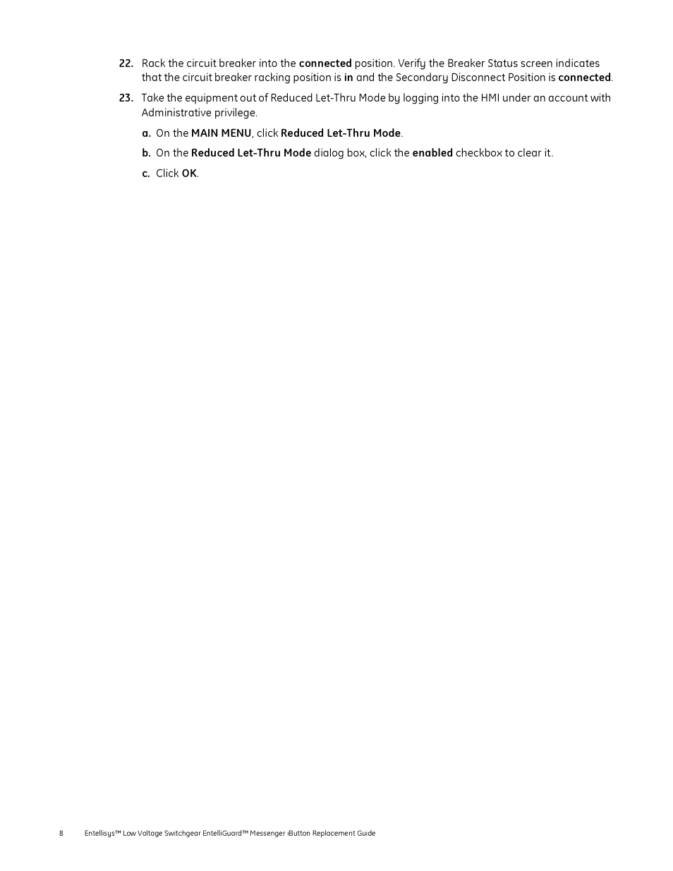 GE Industrial Solutions EntelliGuard Messenger iButton Replacement Guide User Manual | Page 8 / 9