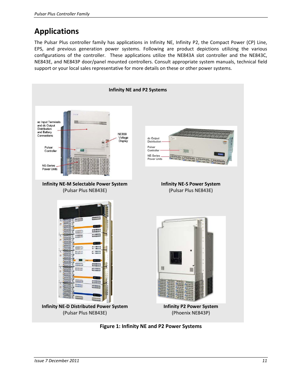 Applications, Figure 1: infinity ne and p2 power systems | GE Industrial Solutions Pulsar Plus Controller User Manual | Page 11 / 196