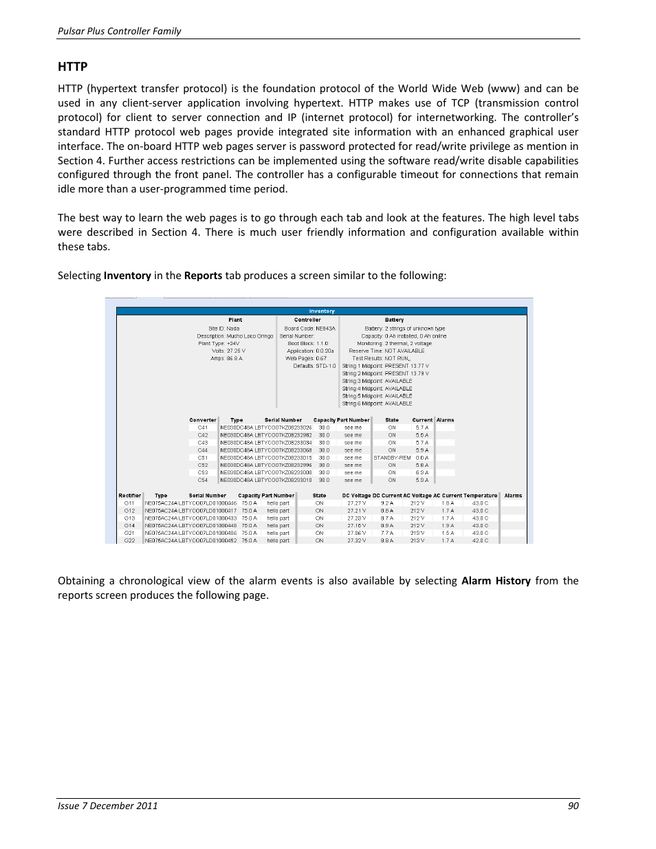 Http | GE Industrial Solutions Pulsar Plus Controller User Manual | Page 90 / 196