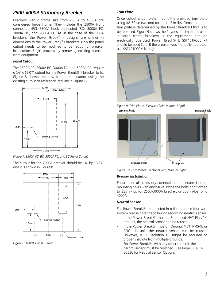 GE Industrial Solutions Power Break Stationary Conversion Kit User Manual | Page 3 / 4