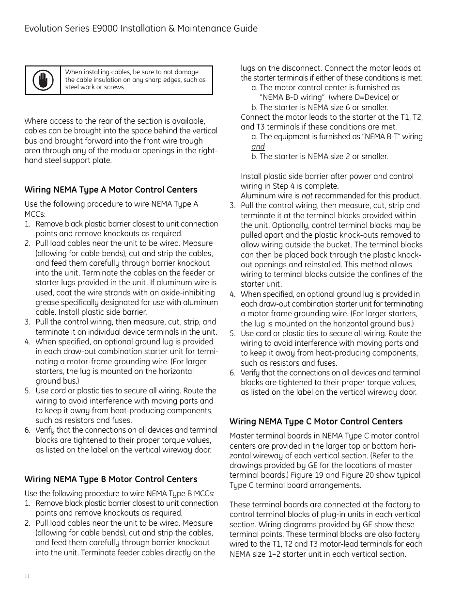 GE Industrial Solutions Evolution Series E9000 User Manual | Page 12 / 36