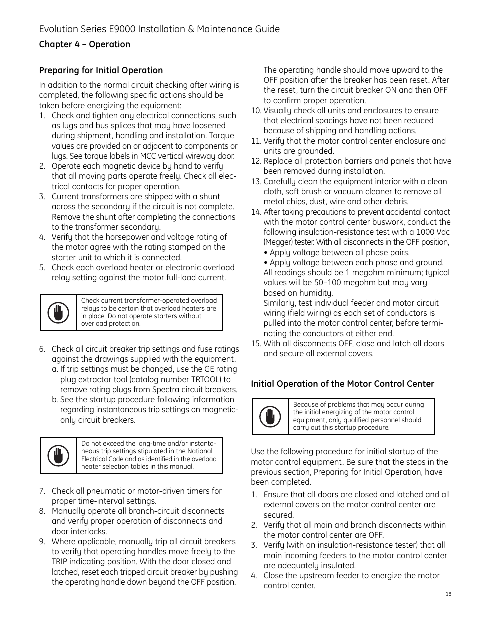 GE Industrial Solutions Evolution Series E9000 User Manual | Page 19 / 36