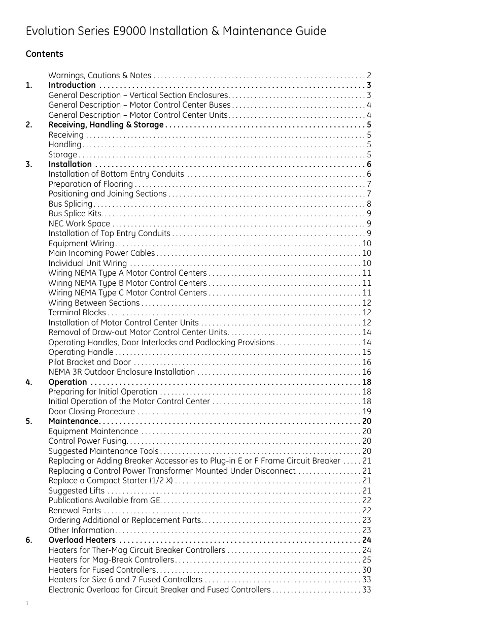GE Industrial Solutions Evolution Series E9000 User Manual | Page 2 / 36