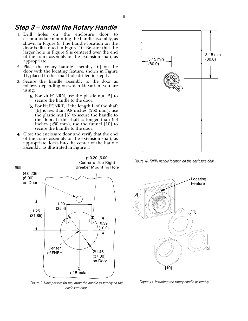 Step 3 – install the rotary handle | GE Industrial Solutions Record Plus TDM, NEMA 1, 3R, 12: FC100 User Manual | Page 4 / 6