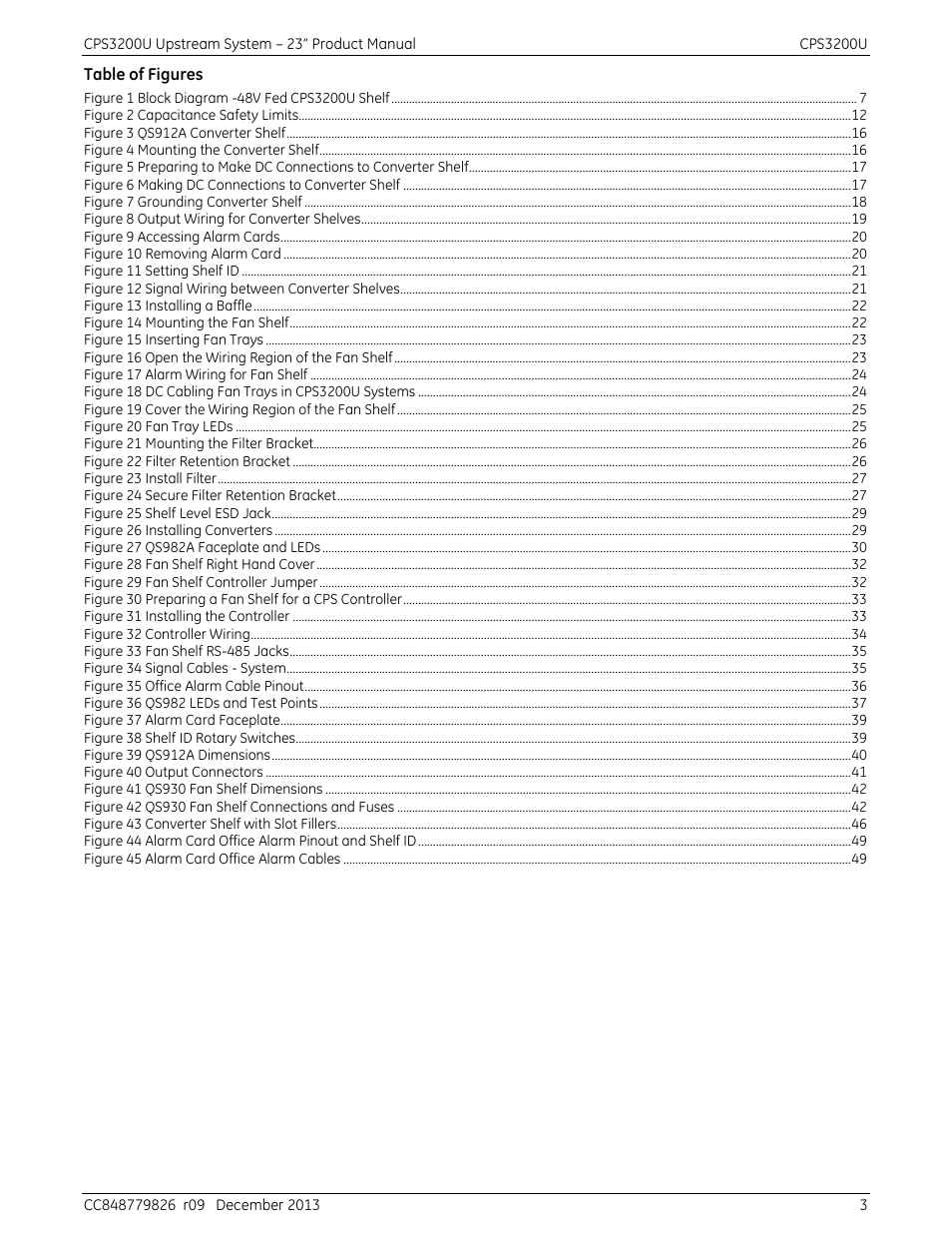 Table of figures | GE Industrial Solutions CPS3200U User Manual | Page 3 / 51