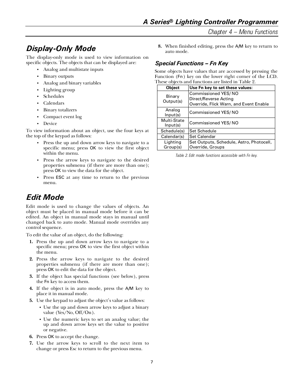 Display-only mode, Edit mode, A series | GE Industrial Solutions A Series Lighting Control Panelboards Programmer User Guide User Manual | Page 11 / 56