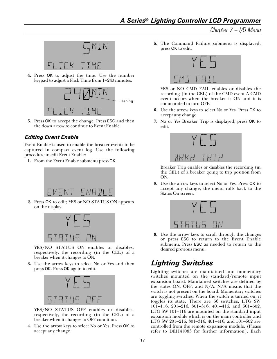 Lighting switches, A series | GE Industrial Solutions A Series Lighting Control Panelboards Programmer User Guide User Manual | Page 21 / 56