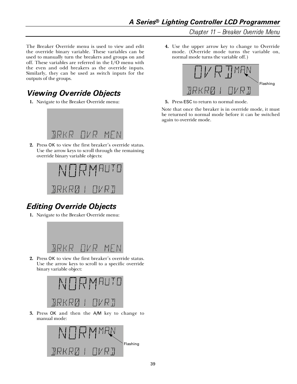 Viewing override objects, Editing override objects, A series | GE Industrial Solutions A Series Lighting Control Panelboards Programmer User Guide User Manual | Page 43 / 56