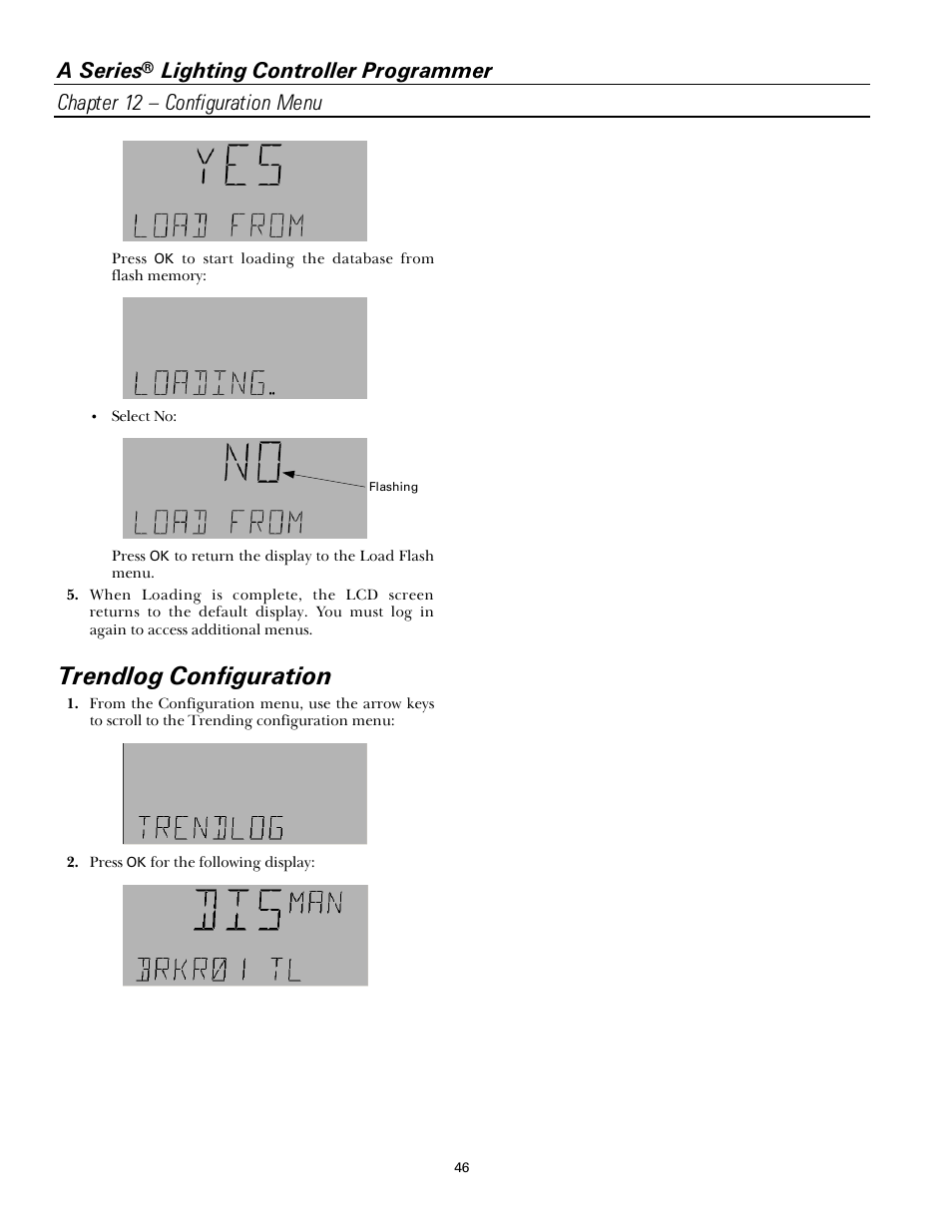 Trendlog configuration, A series | GE Industrial Solutions A Series Lighting Control Panelboards Programmer User Guide User Manual | Page 50 / 56