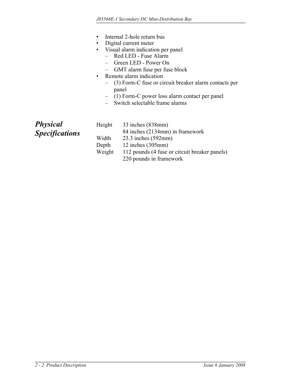 Physical specifications | GE Industrial Solutions Micro-BDCBB User Manual | Page 14 / 42