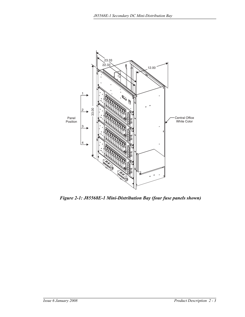 Figure 2-1: j85568e-1 mini-distribution bay (four, Fuse panels shown) | GE Industrial Solutions Micro-BDCBB User Manual | Page 15 / 42