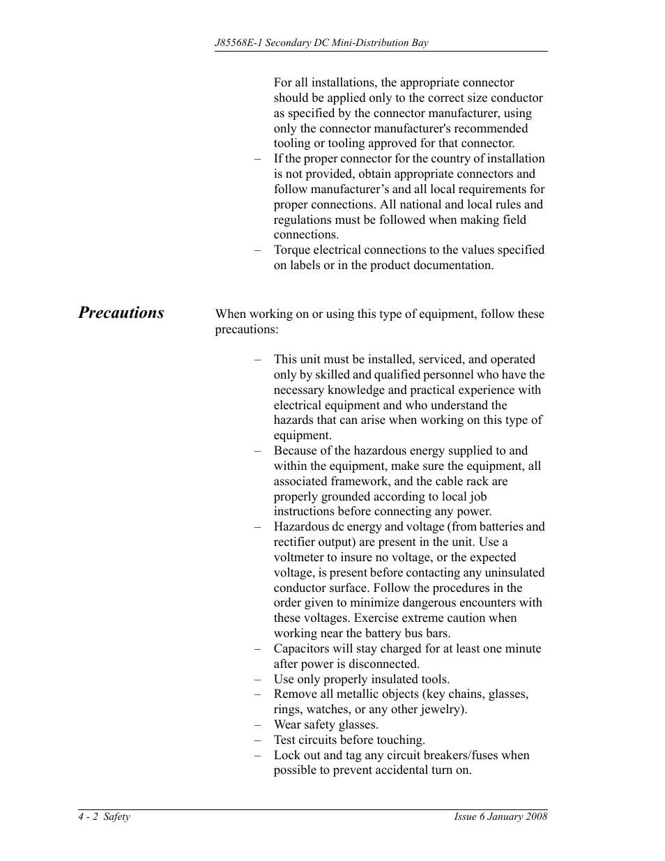 Precautions | GE Industrial Solutions Micro-BDCBB User Manual | Page 24 / 42