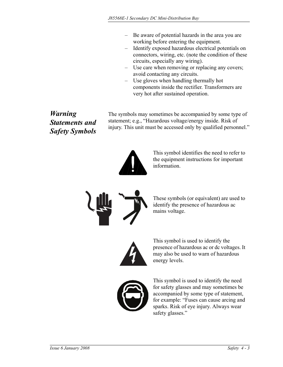 Warning statements and safety symbols | GE Industrial Solutions Micro-BDCBB User Manual | Page 25 / 42