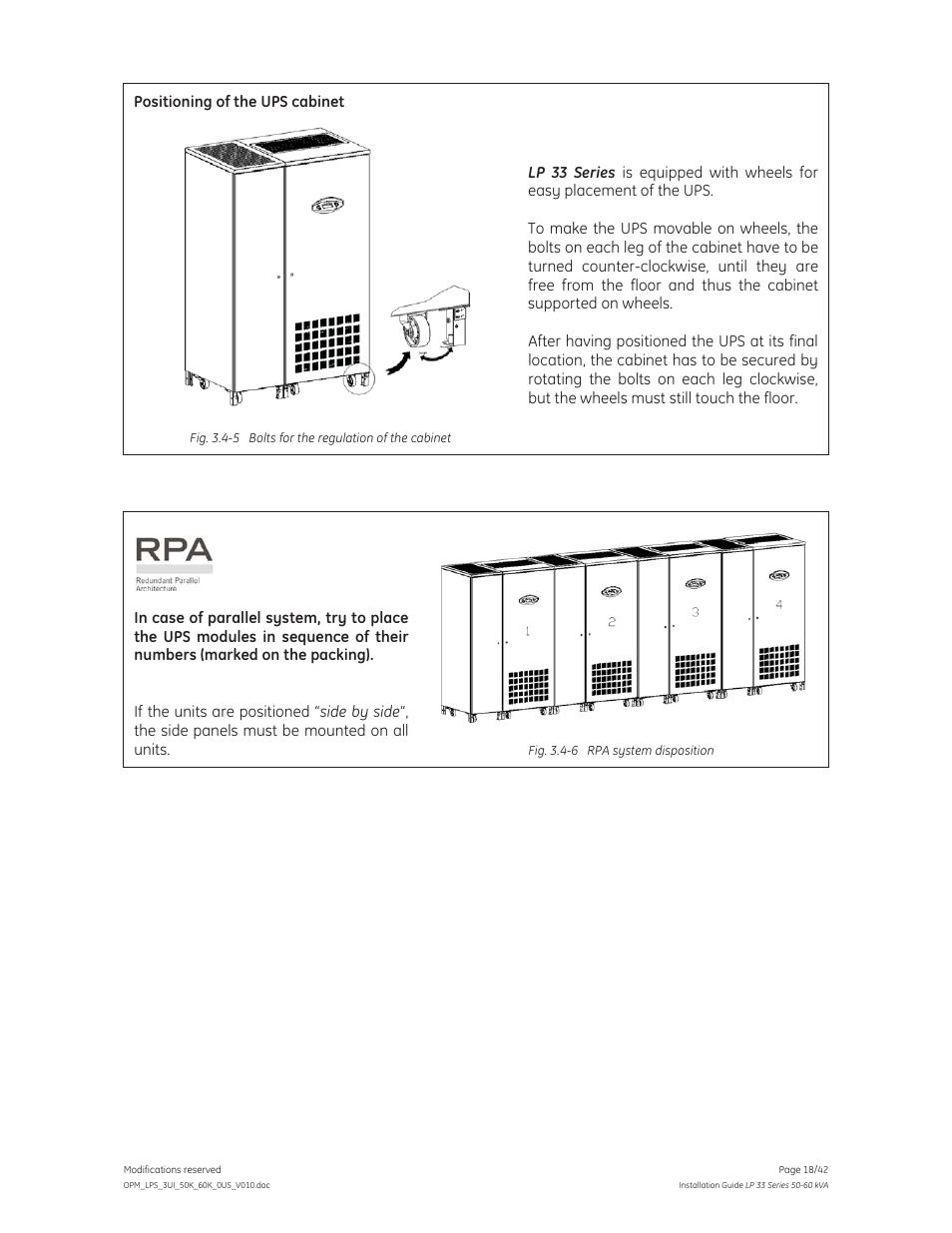 GE Industrial Solutions LP 33 Series 50 & 60 kVA Installation Guide User Manual | Page 18 / 42