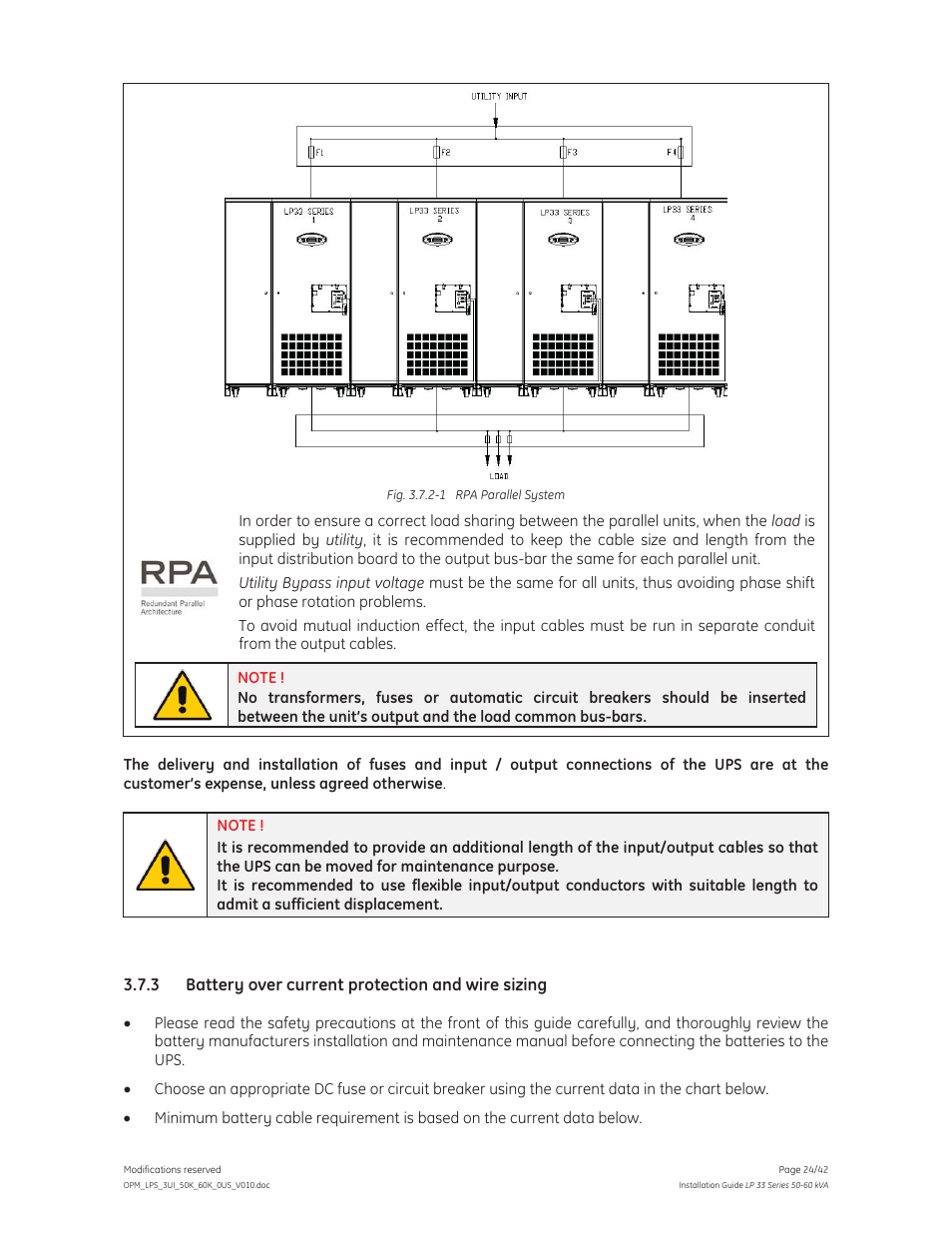 GE Industrial Solutions LP 33 Series 50 & 60 kVA Installation Guide User Manual | Page 24 / 42
